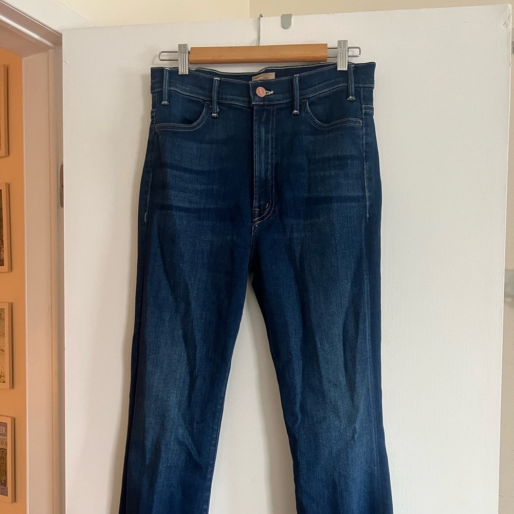 MOTHER Dark Blue Ankle Crop Jeans